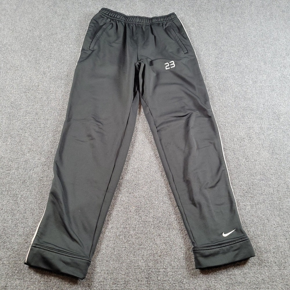 Nike Track Pants Youth S (4-6) Black Nike Fit Dry Ankle Zip‎ 23 Graphic